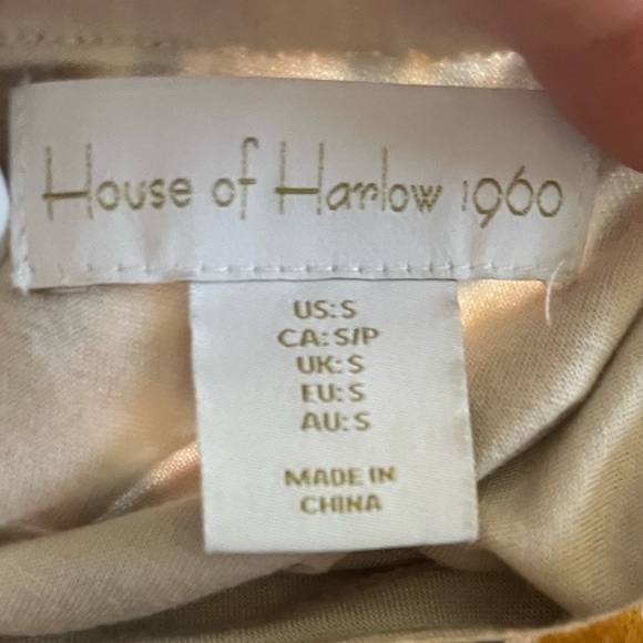 House of Harlow 1960 Cut Out Mesh Maxi Dress Small Pink Black Animal Print - Picture 8 of 11